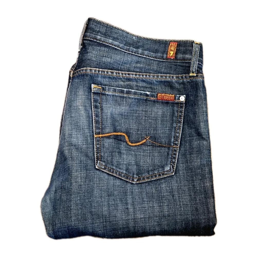 7 For All Mankind Standard Jeans Men Straight Leg Size 34 Button Up Lightweight